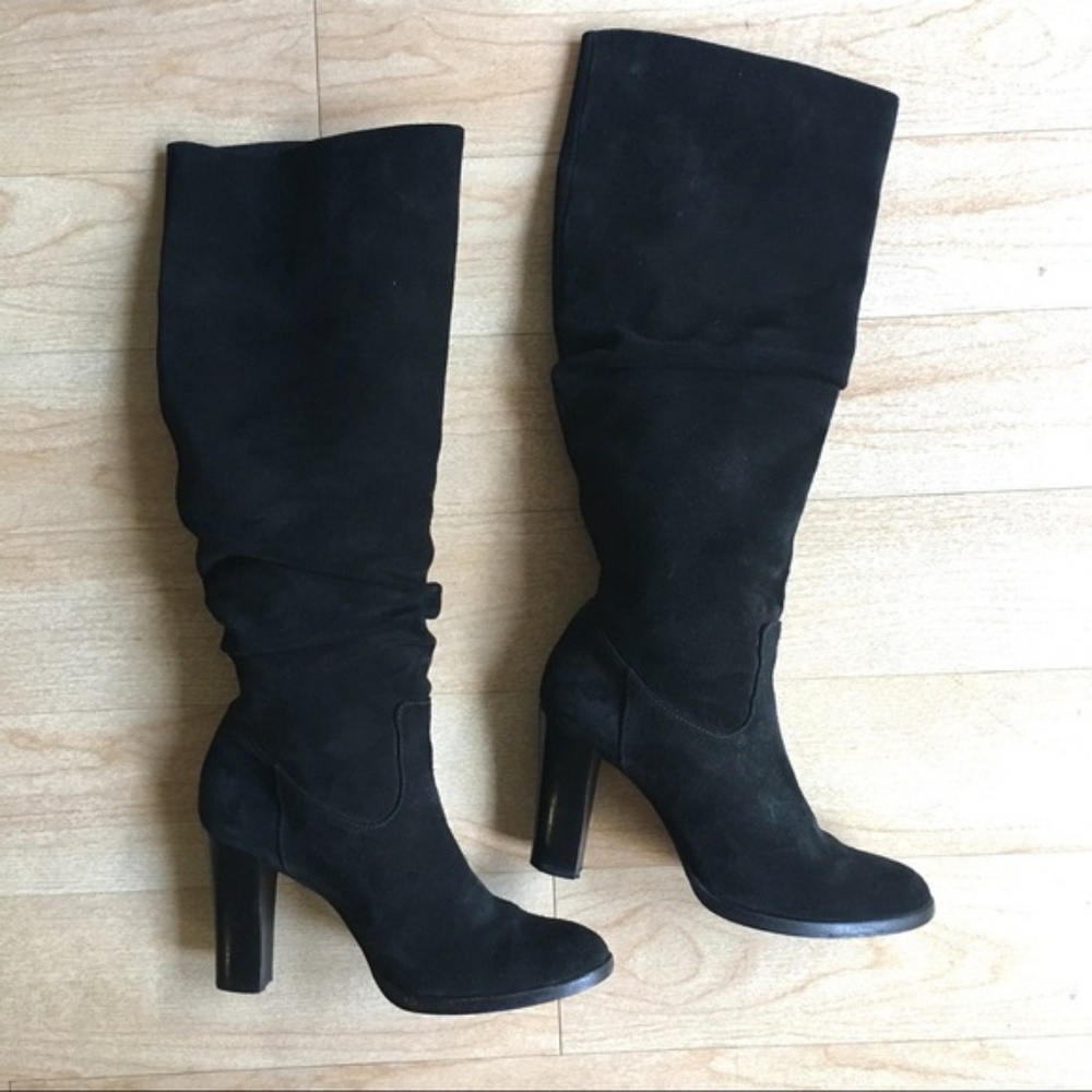 Banana Republic Black Suede Knee High Boots 7.5